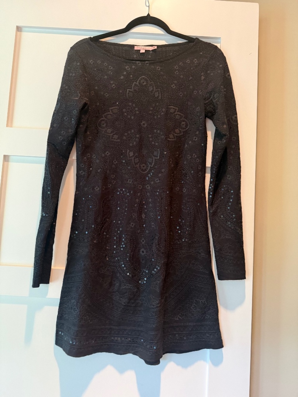 Calypso St. Barth Black Embroidered A Line Dress